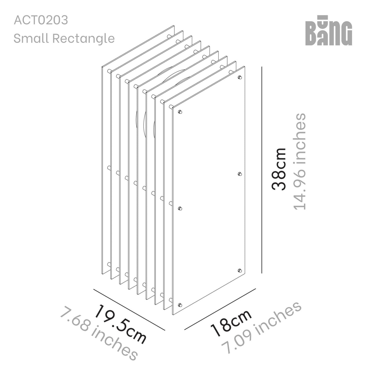 Lớp small rectangle in milky acrylic