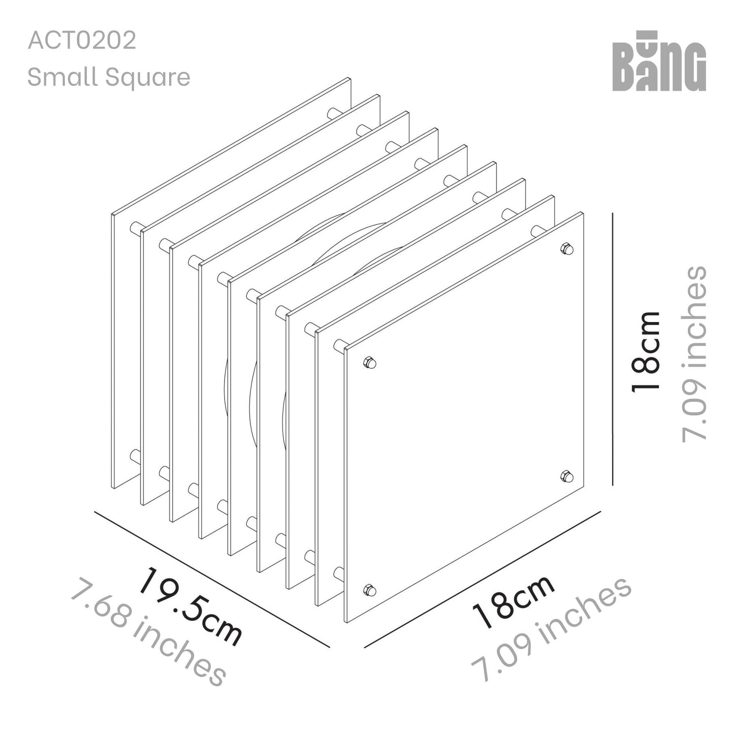 Lớp small square in clear acrylic